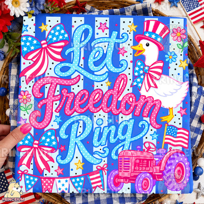 Let Freedom Ring PNG, Patriotic Goose Shirt Design, 4th of July Sublimation Graphic