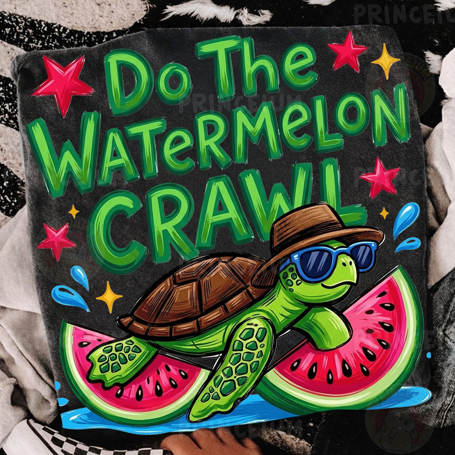 Do The Watermelon Crawl Sublimation Design PNG Turtle Watermelon Summer Digital Download