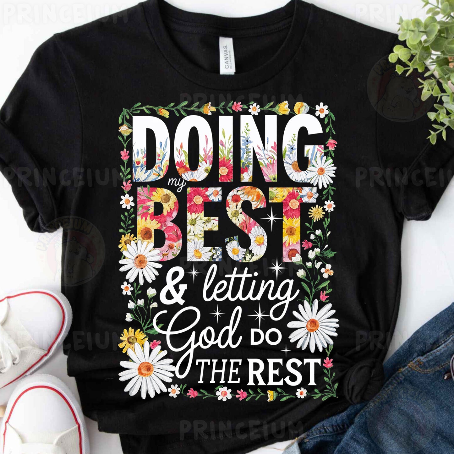 a t - shirt that says doing best and letting god do the rest