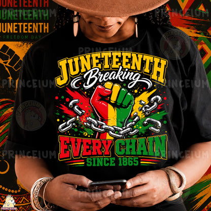 Juneteenth Breaking Every Chain Sublimation Design PNG Freedom Day 1865 Digital Download