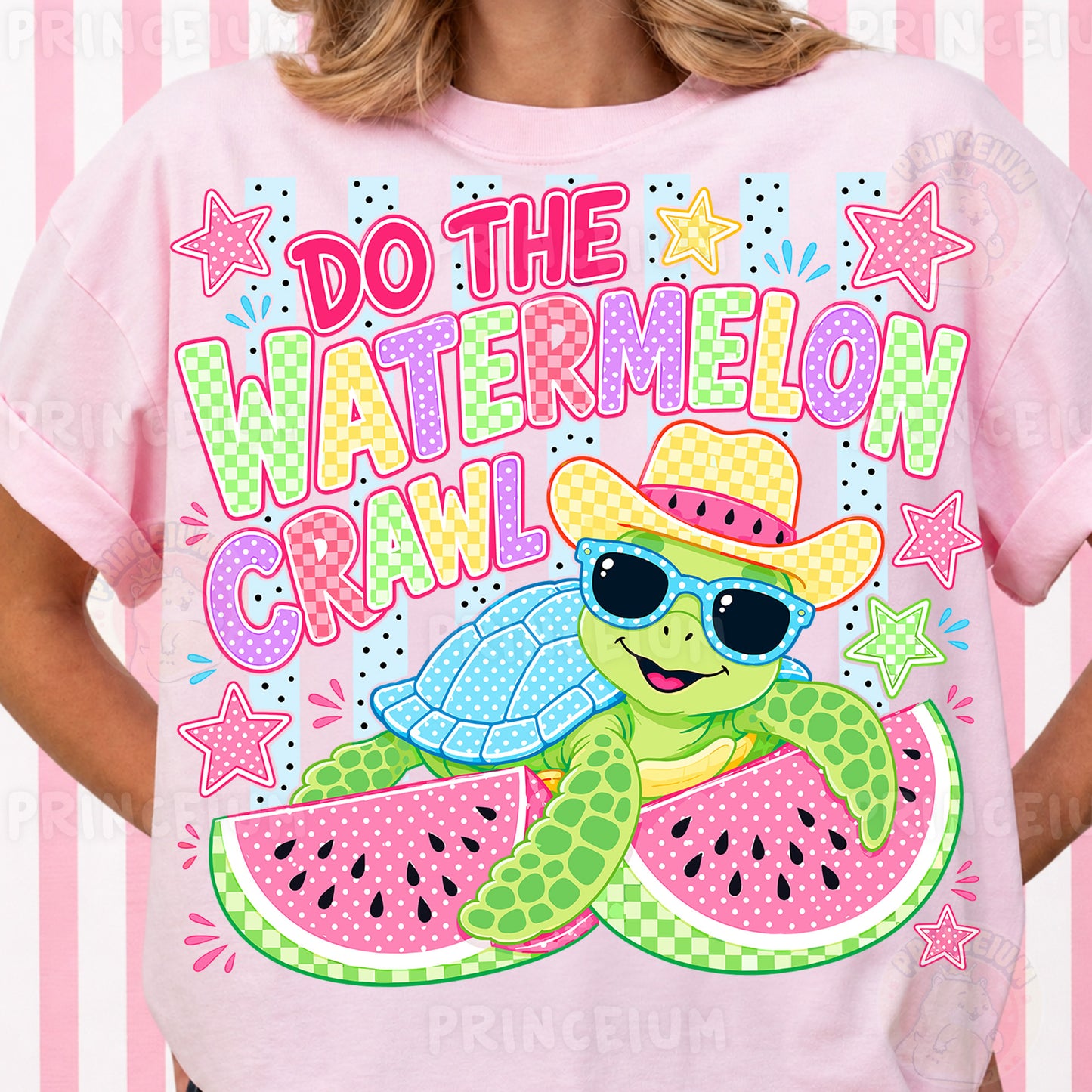 Do The Watermelon Crawl Sublimation Design PNG | Cute Turtle Watermelon Summer Digital Download