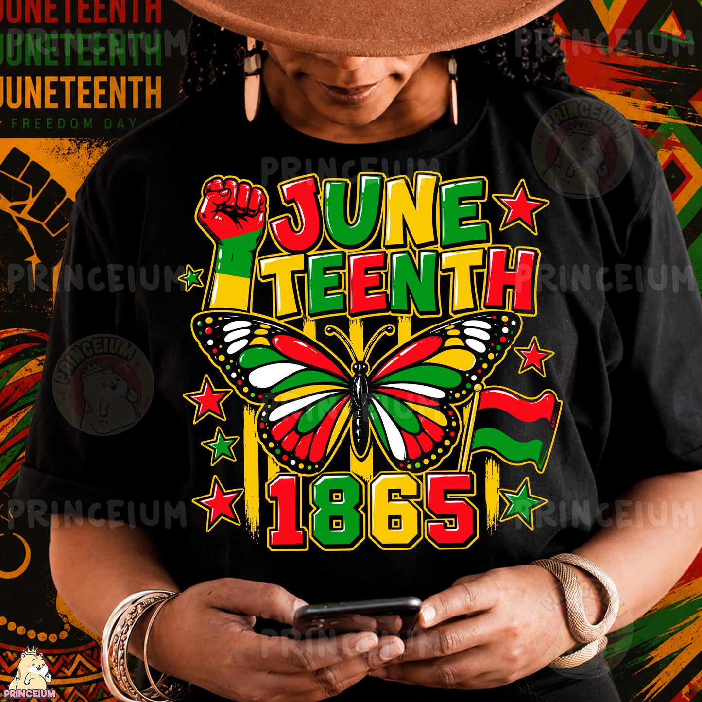 Juneteenth Butterfly Breaking Chains Sublimation Design PNG Freedom Day 1865 Digital Download