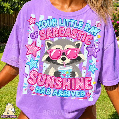 Your Little Ray of Sarcastic Sunshine Sublimation Design PNG |  Raccoon Digital Download