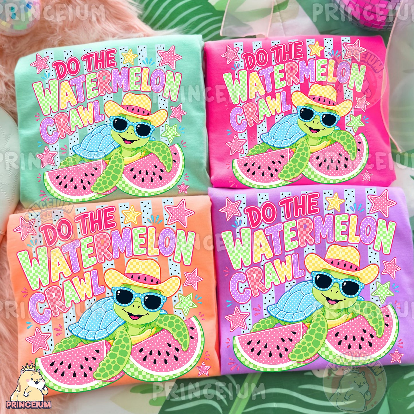 Do The Watermelon Crawl Sublimation Design PNG | Cute Turtle Watermelon Summer Digital Download
