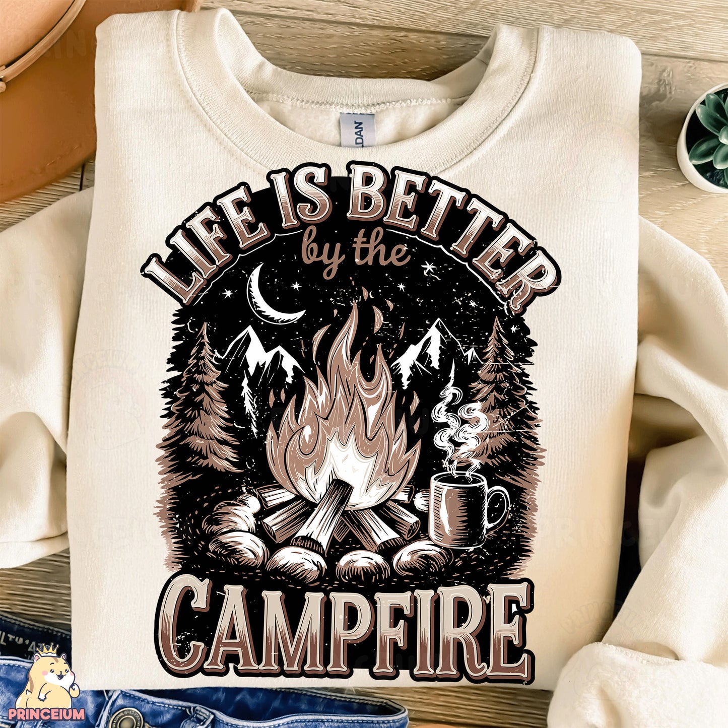 a t - shirt that says life is better by the campfire