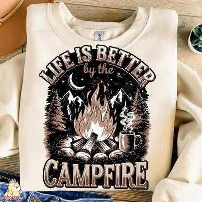 a t - shirt that says life is better by the campfire