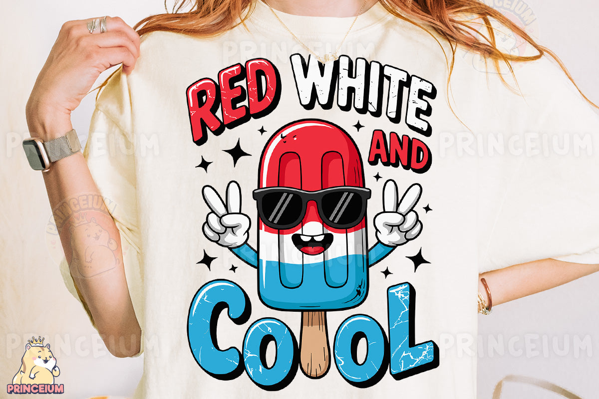 a woman wearing a red white and blue shirt