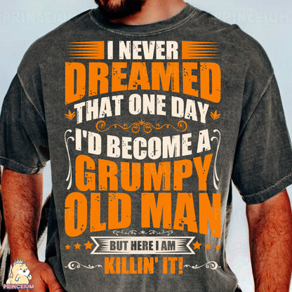 a man wearing a t - shirt that says i never dream that one day i