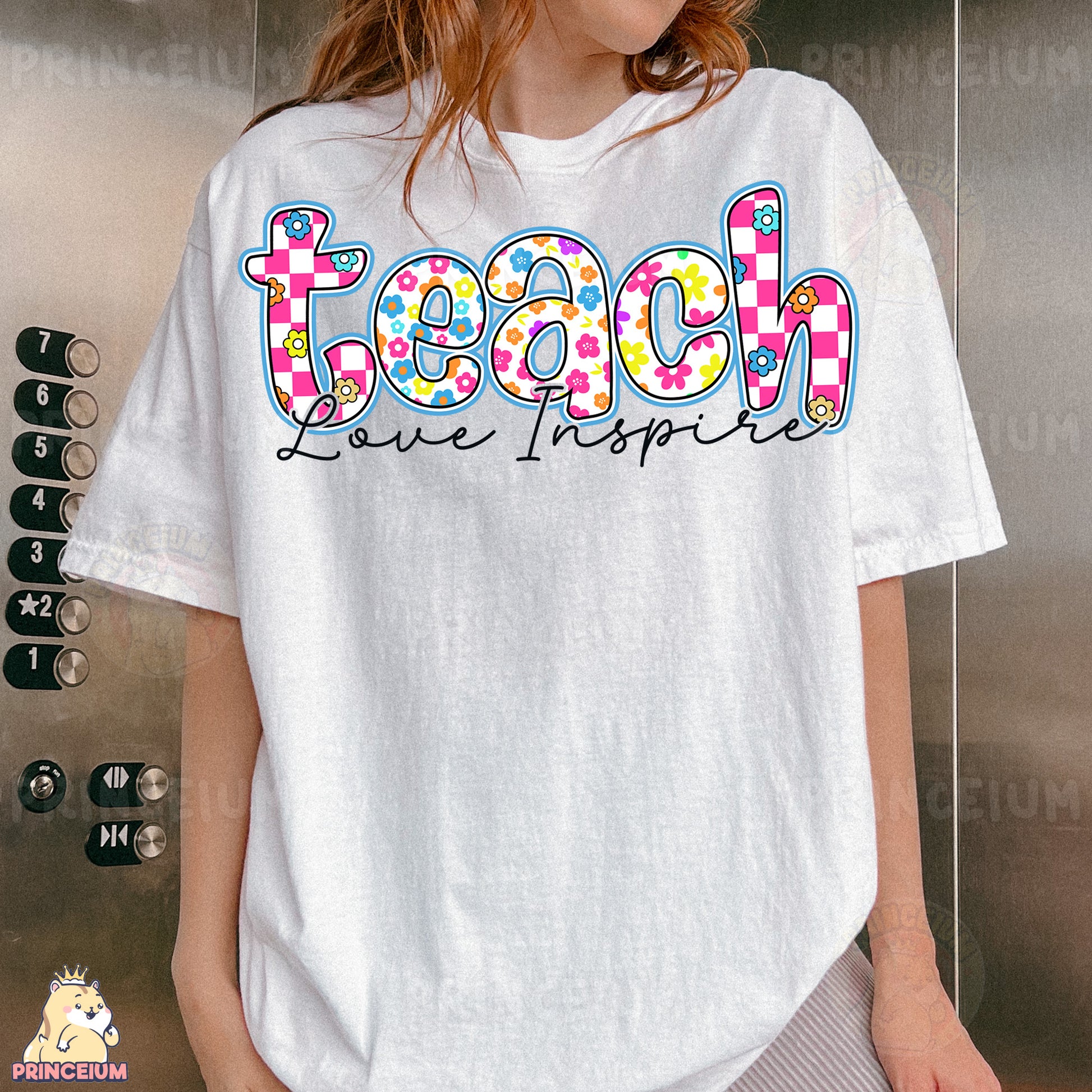 a woman standing in front of a metal wall