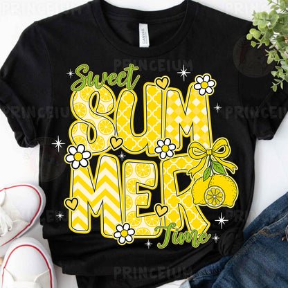 a t - shirt that says sweet summer with lemons on it