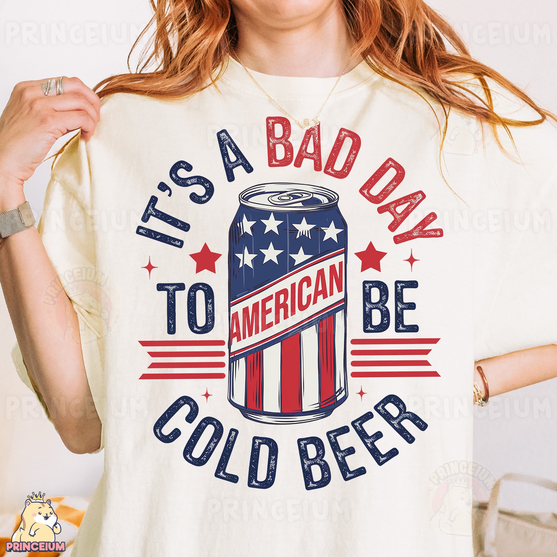 a woman wearing a t - shirt that says it's a bad day to