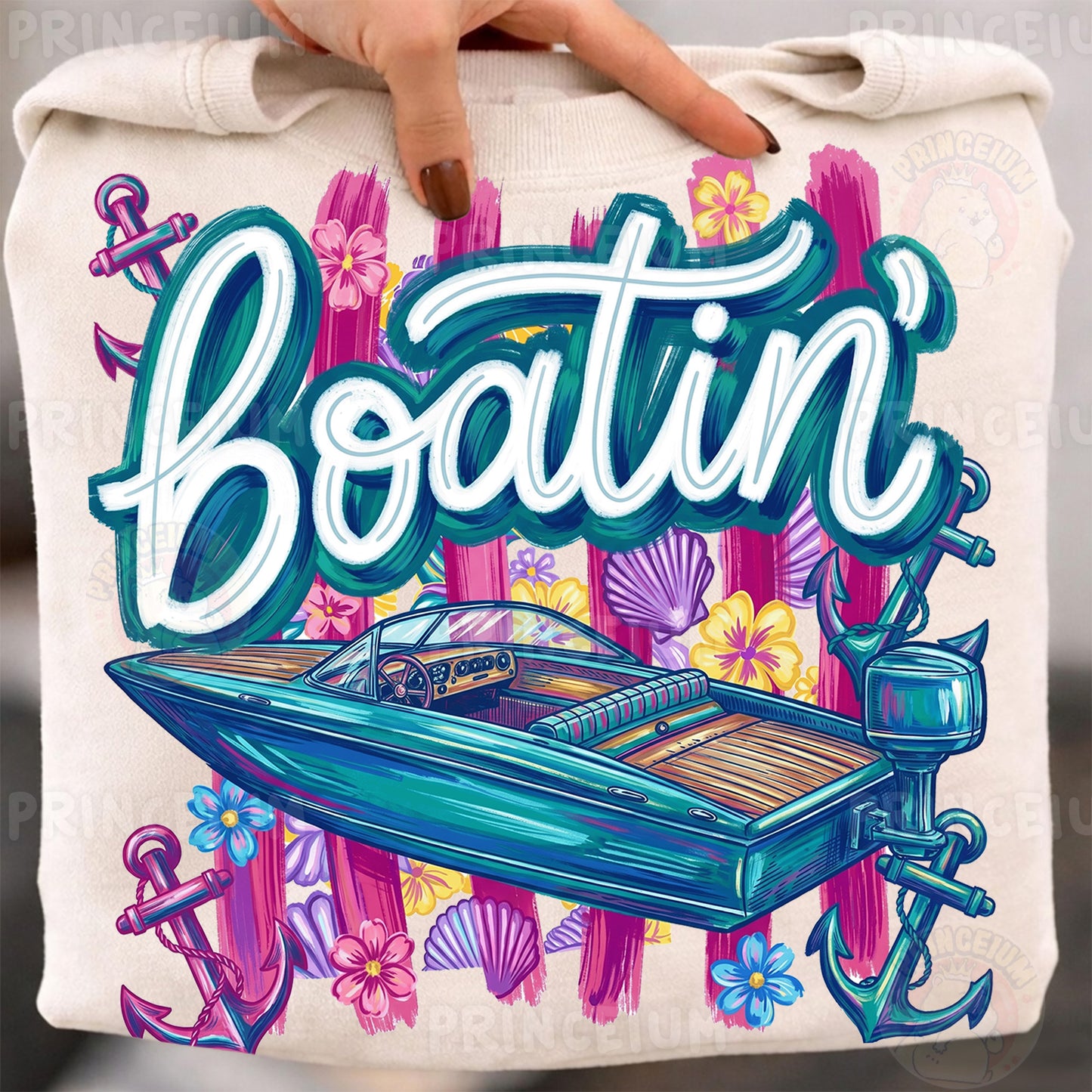 Boatin’ Sublimation Design PNG | Nautical Boat Summer Digital Download