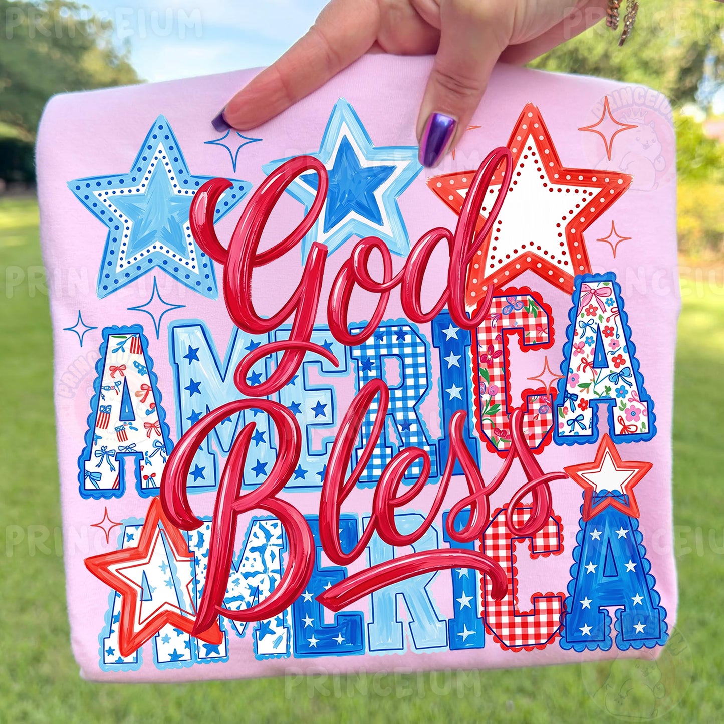 God Bless America PNG, Patriotic Fourth of July Shirt Design, Retro USA Sublimation Graphic