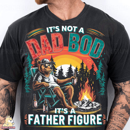 a man wearing a shirt that says it's not a dad bod it