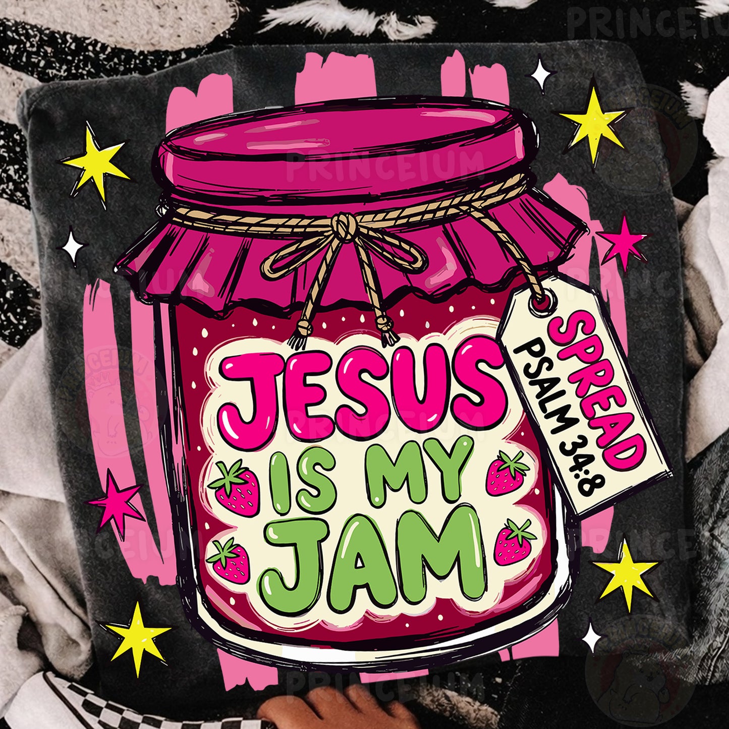 Jesus Is My Jam Sublimation Design PNG Christian Strawberry Jam Jar Digital Download