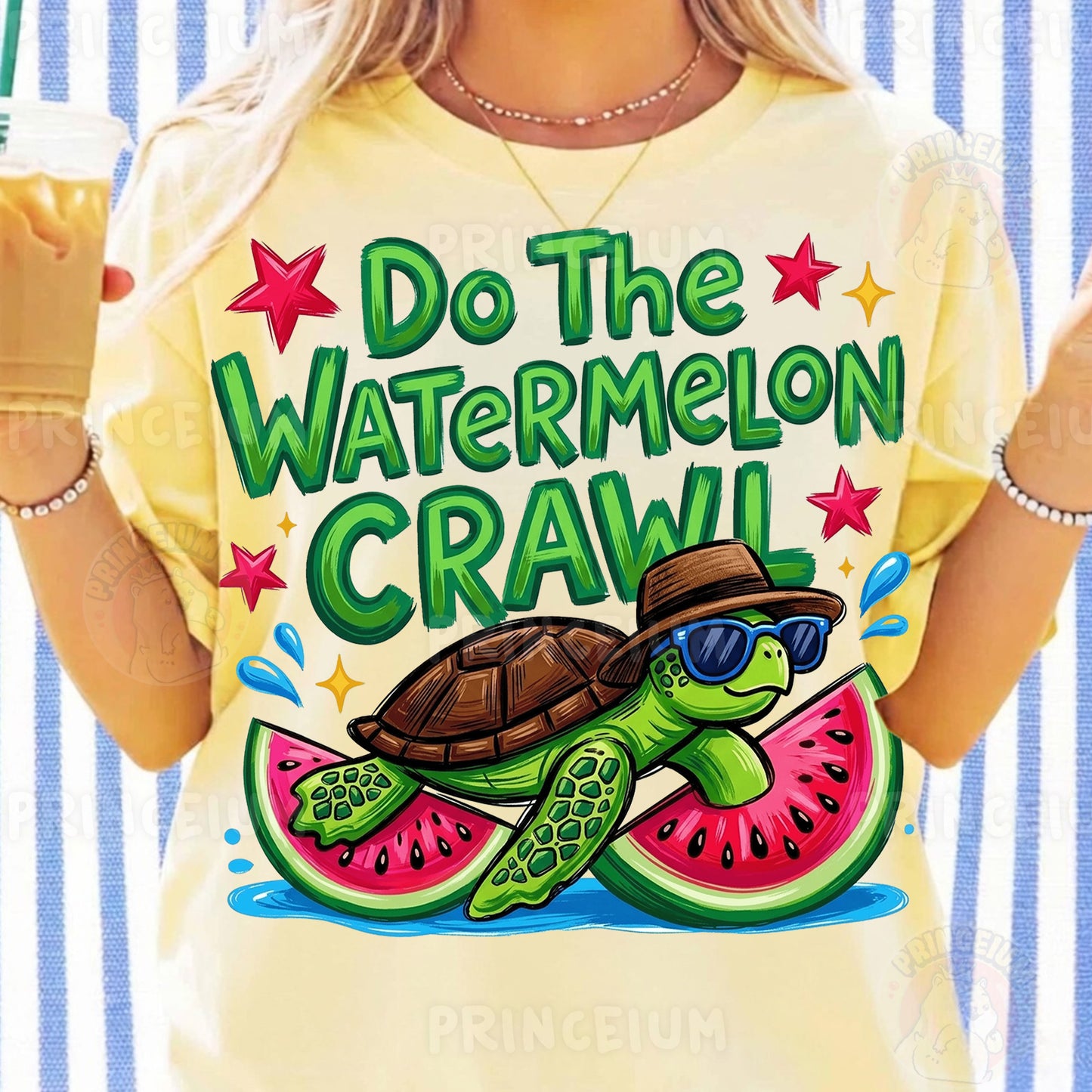 Do The Watermelon Crawl Sublimation Design PNG Turtle Watermelon Summer Digital Download