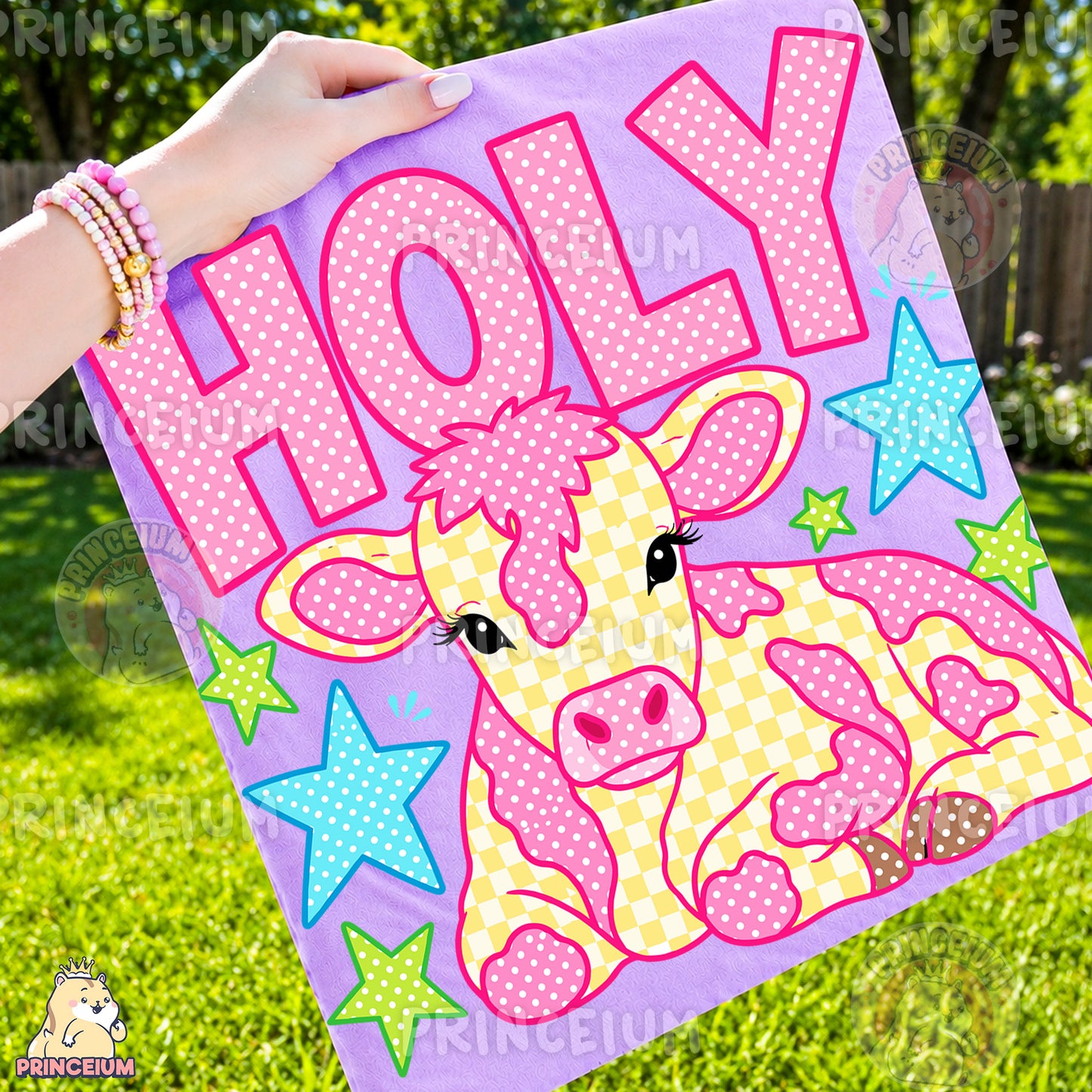 Holy Cow Sublimation Design PNG Pink Cow Digital Download NEW26