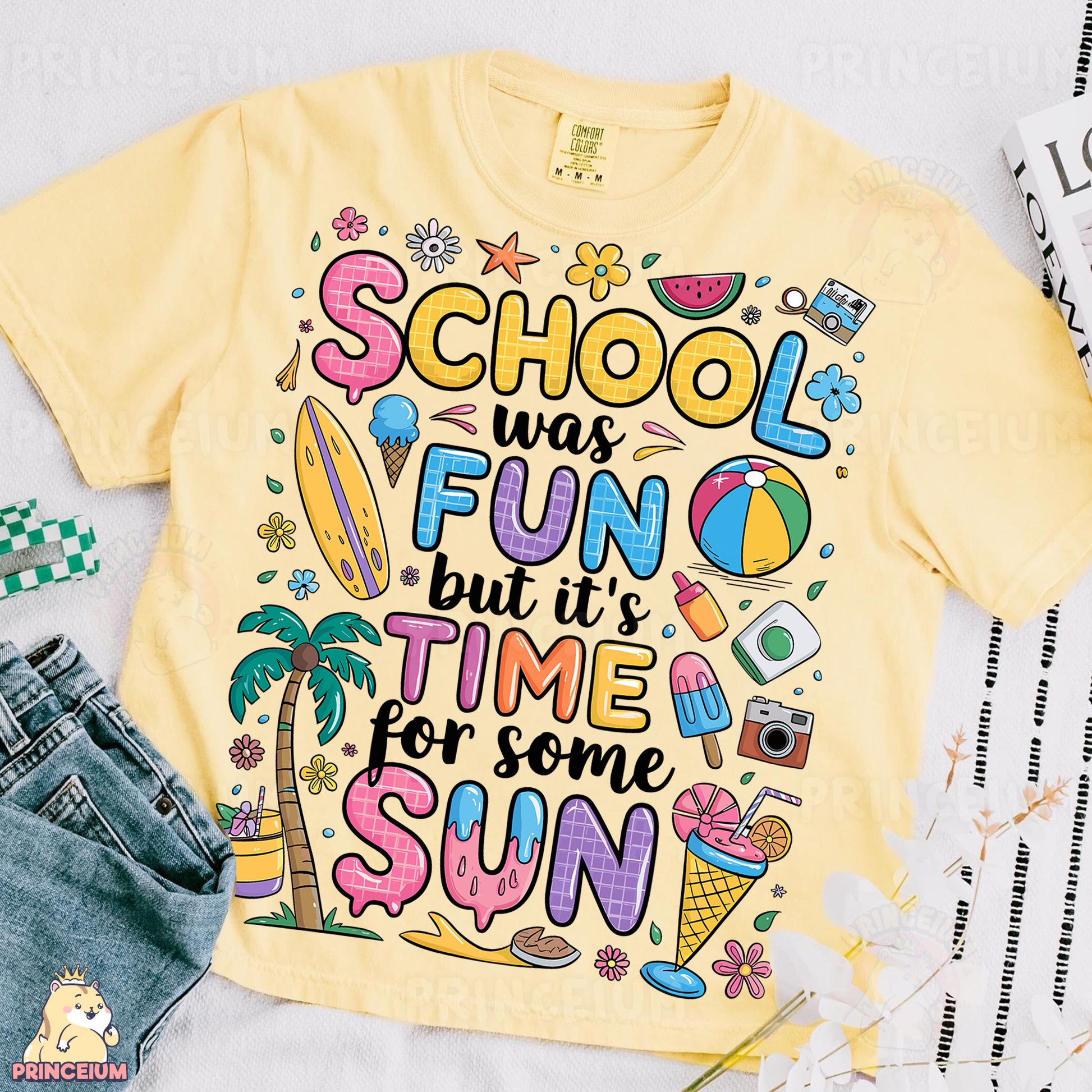 a t - shirt that says school was fun but it's time for some