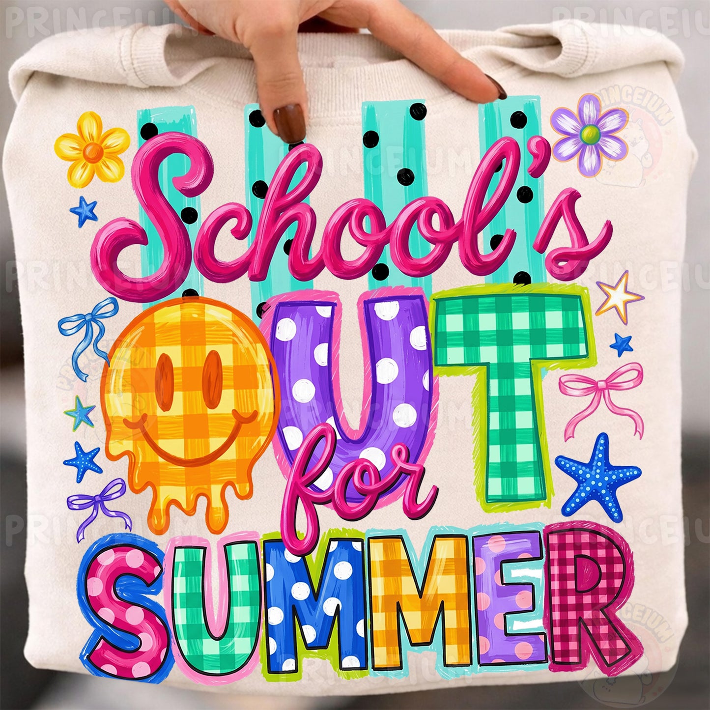 School's Out For Summer Sublimation Design PNG | Smiley Face Summer Digital Download