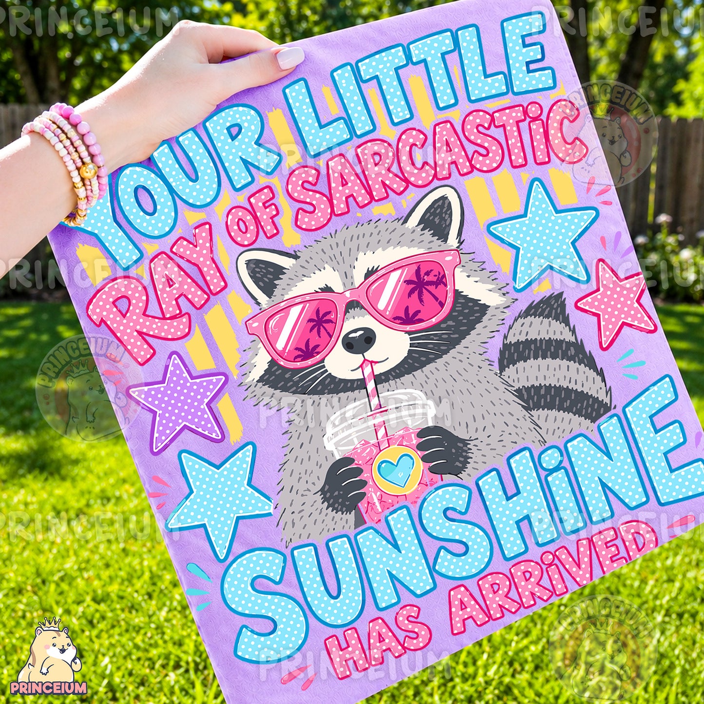 Your Little Ray of Sarcastic Sunshine Sublimation Design PNG Raccoon Digital Download NEW26
