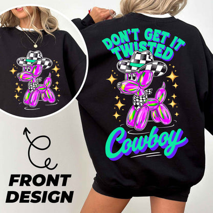 a woman wearing a black hoodie with a pink and blue teddy bear on it