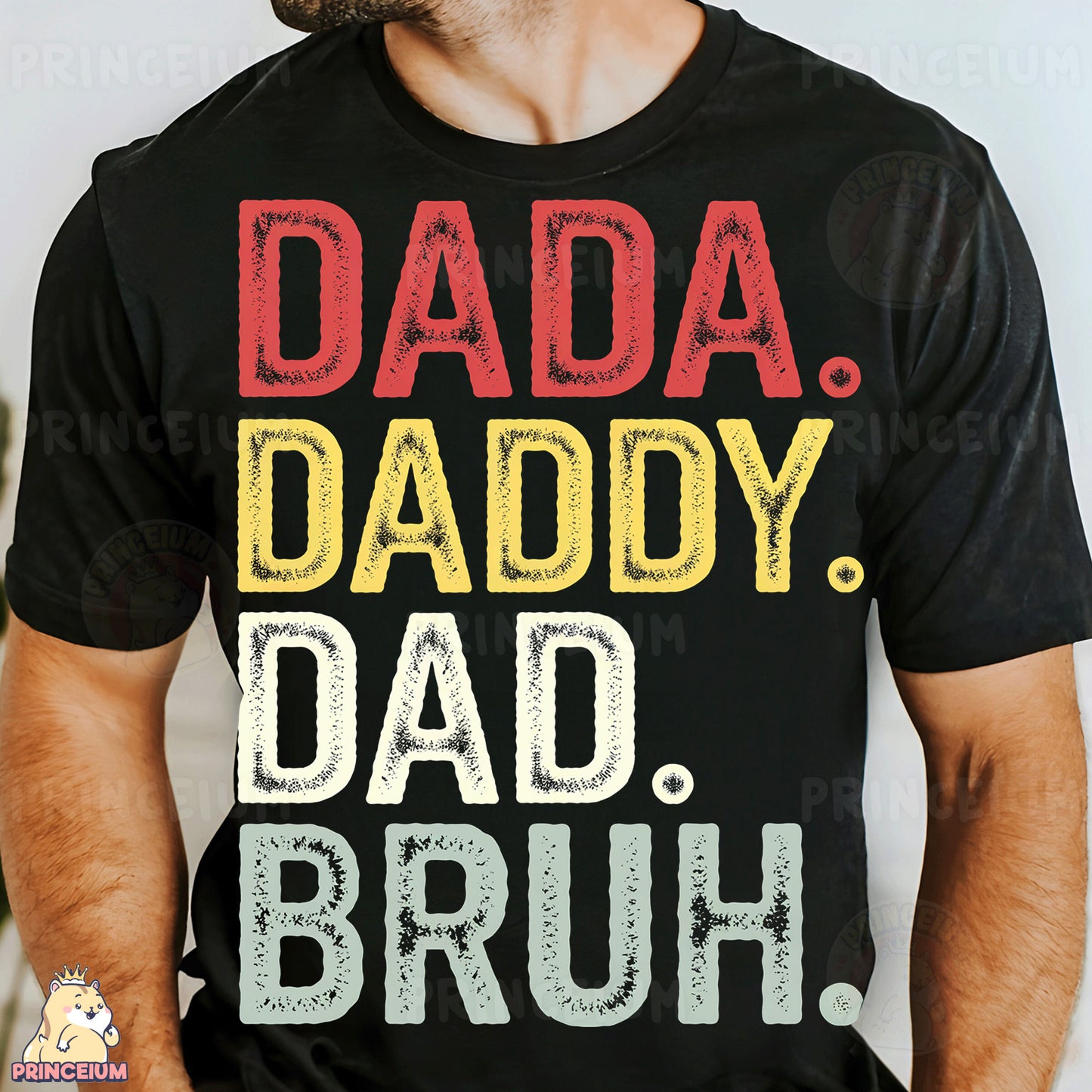 a man wearing a dad's t - shirt that says dad daddy, dad