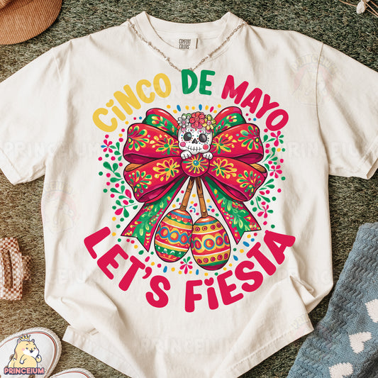 a t - shirt that says cinco de mayo let's fiesta with a