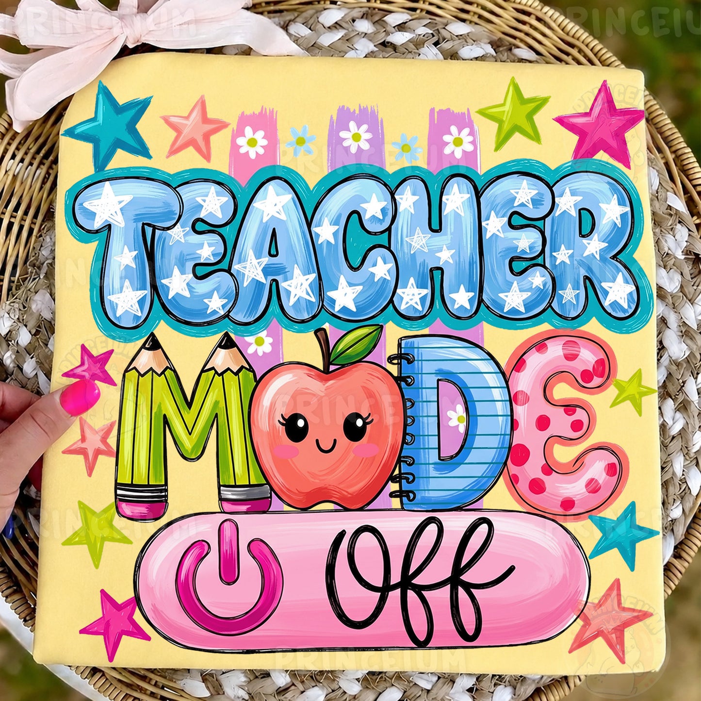 Teacher Mode On PNG, Cute Teacher Shirt Design, Back To School Graphic, Preppy Teacher Sublimation