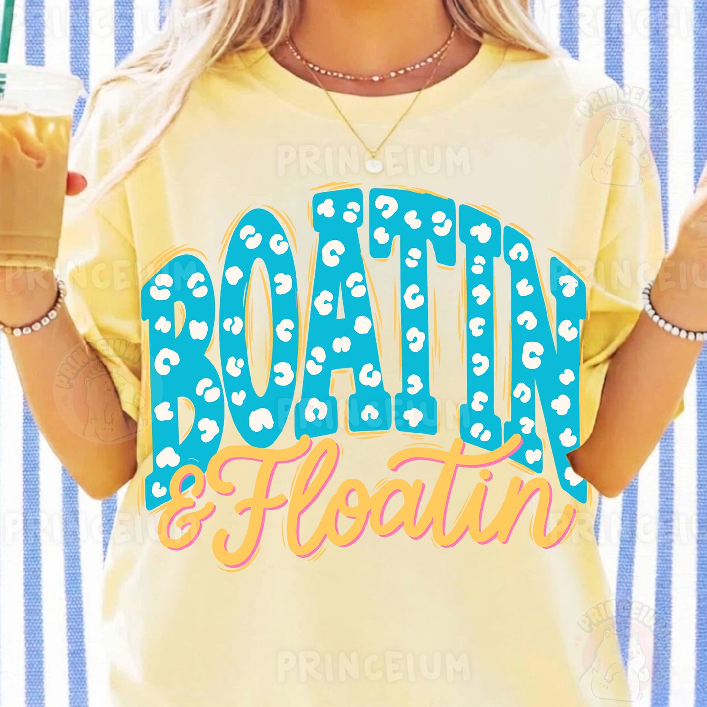 Boatin & Floatin Sublimation Design PNG | Leopard Print Lake Life Digital Download