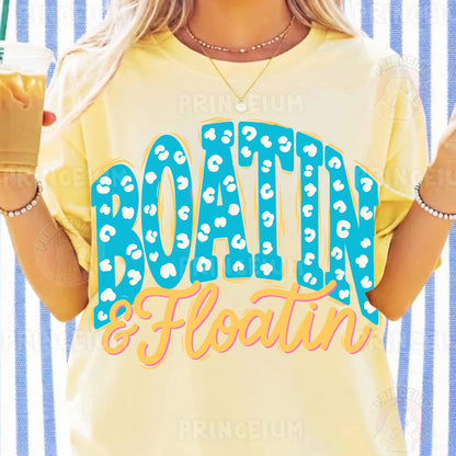 Boatin & Floatin Sublimation Design PNG | Leopard Print Lake Life Digital Download