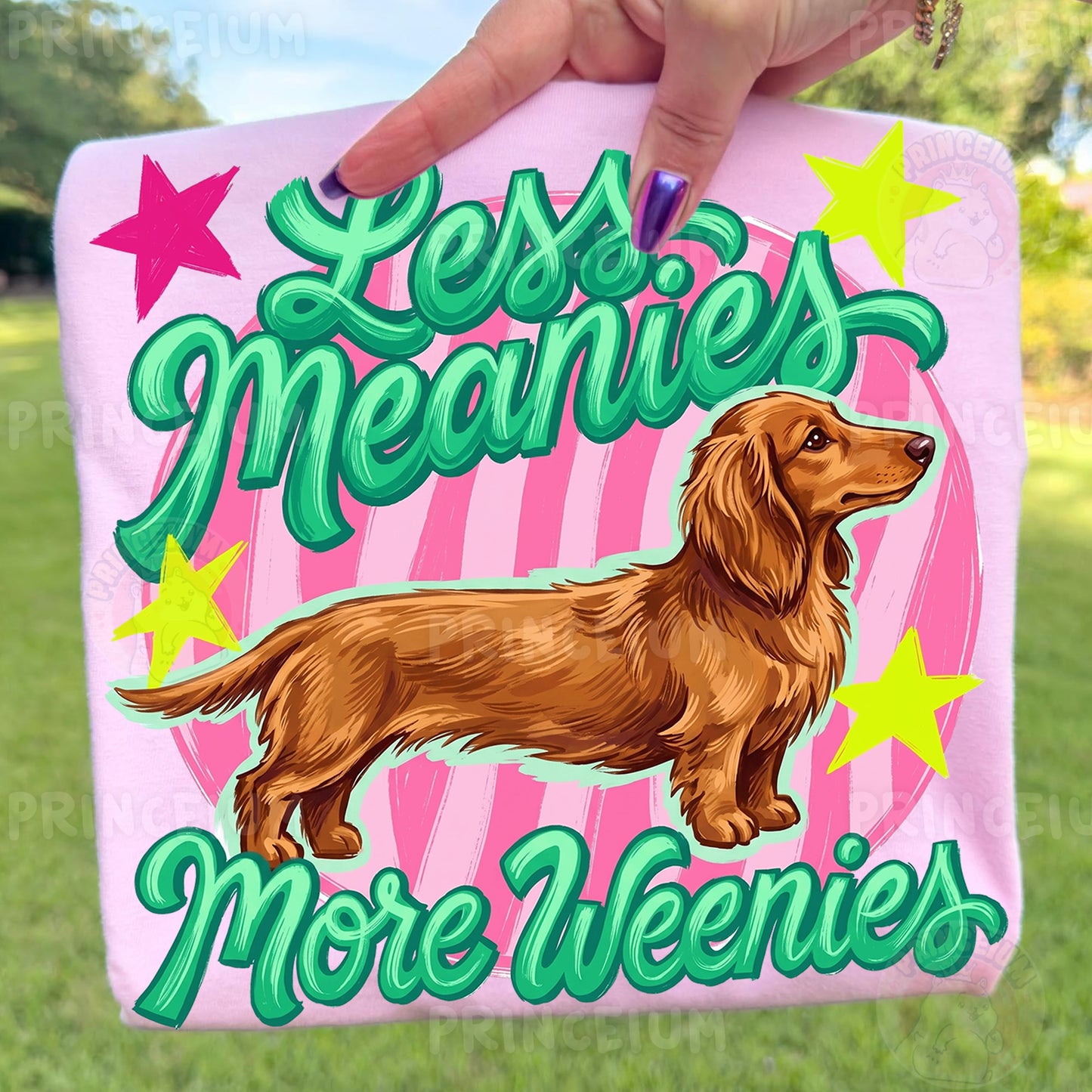 Less Meanies More Weenies Sublimation Design PNG | Cute Dachshund Dog Digital Download