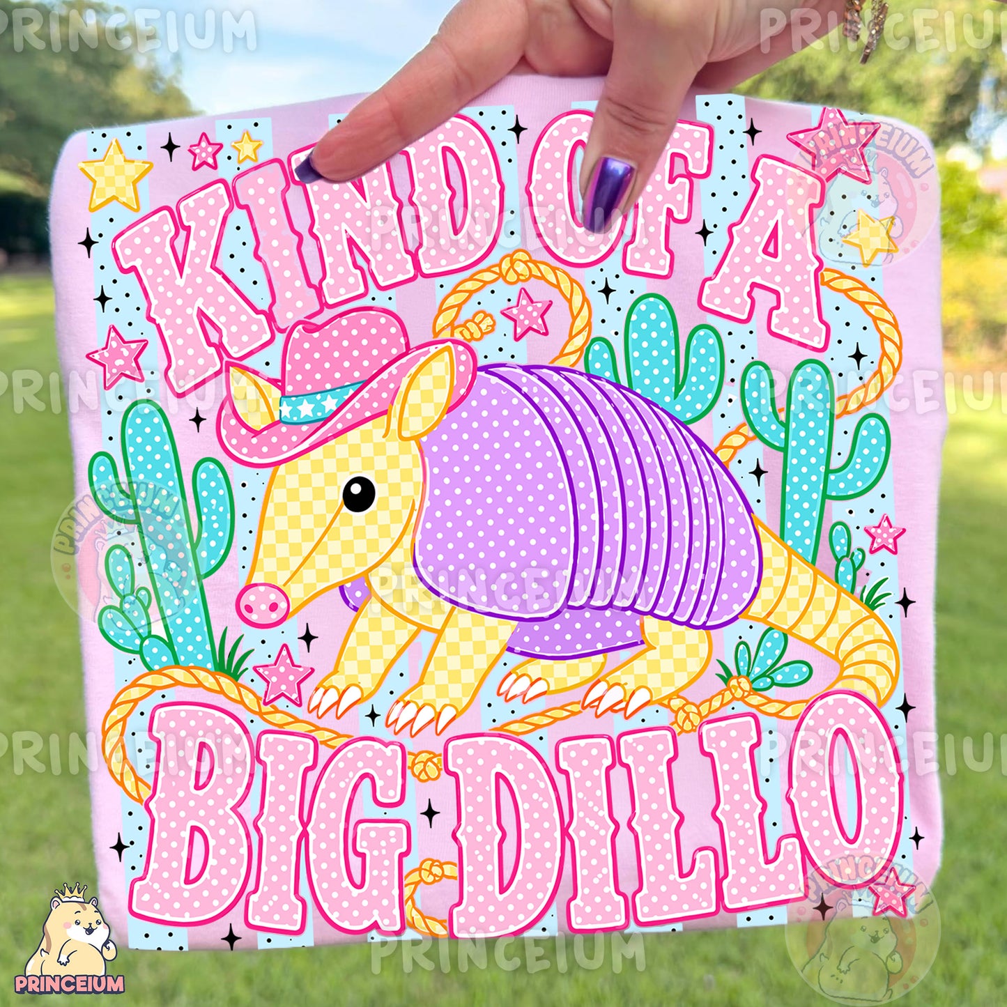 Kind of a Big Dillo Sublimation Design PNG Cowboy Armadillo Digital Download