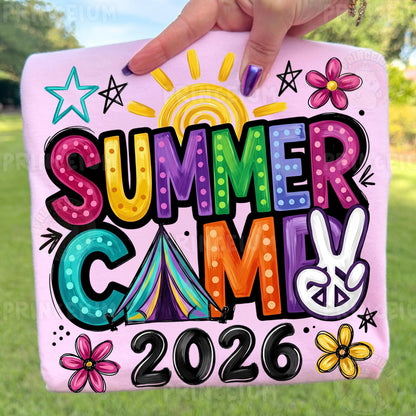 Summer Camp 2026 Sublimation Design PNG  Colorful Retro Summer Camp Digital Download