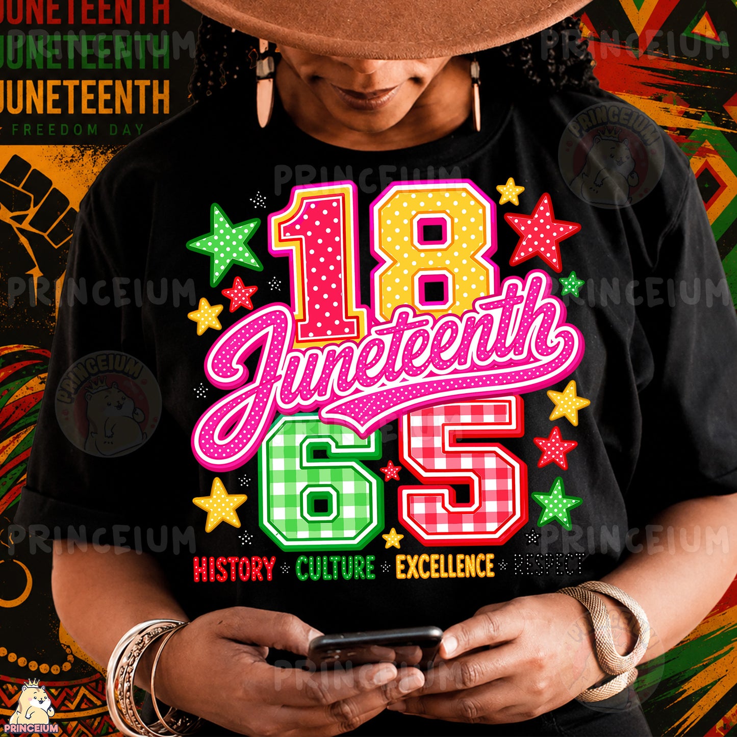 1865 Juneteenth History Culture Excellence Respect Sublimation Design PNG Freedom Day Digital Download NEW26