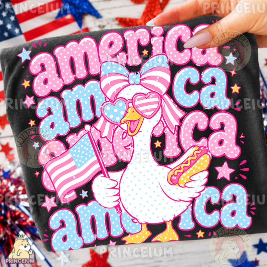 America Goose Hotdog Sublimation Design PNG Patriotic 4th of July Digital Download NEW26