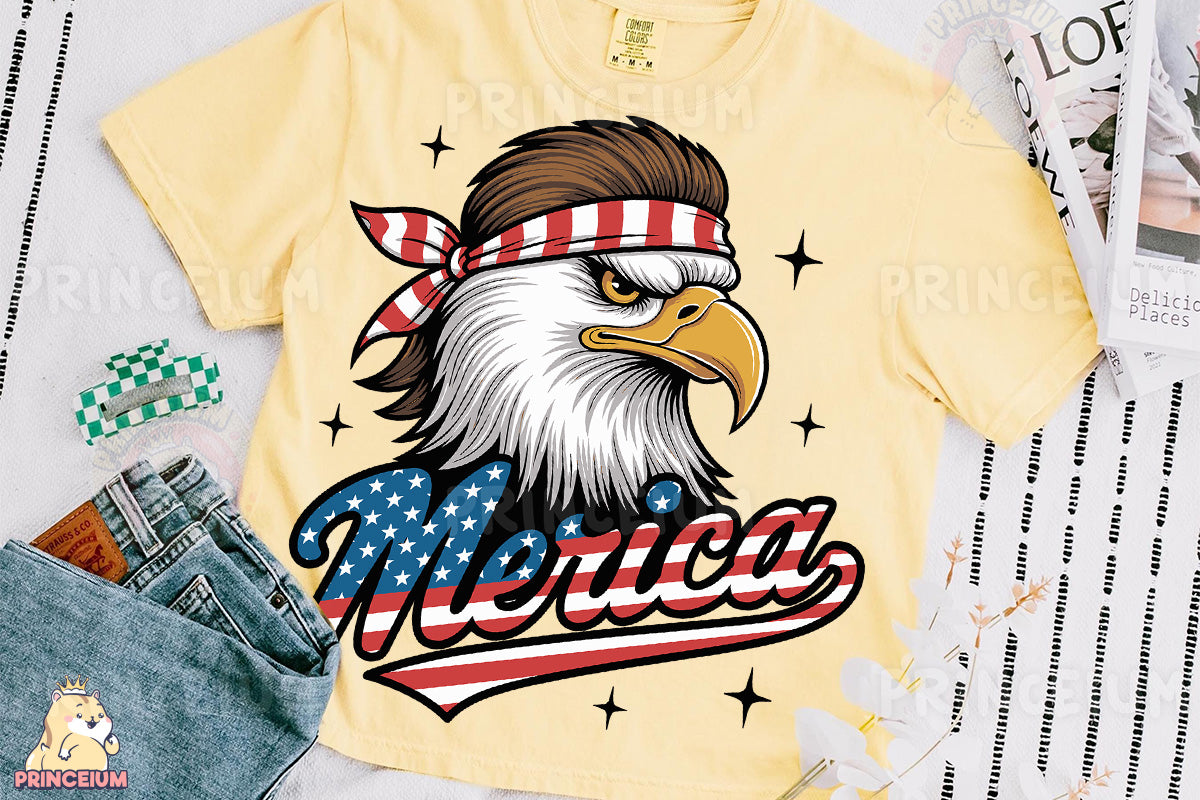 a t - shirt with an eagle wearing a bandana