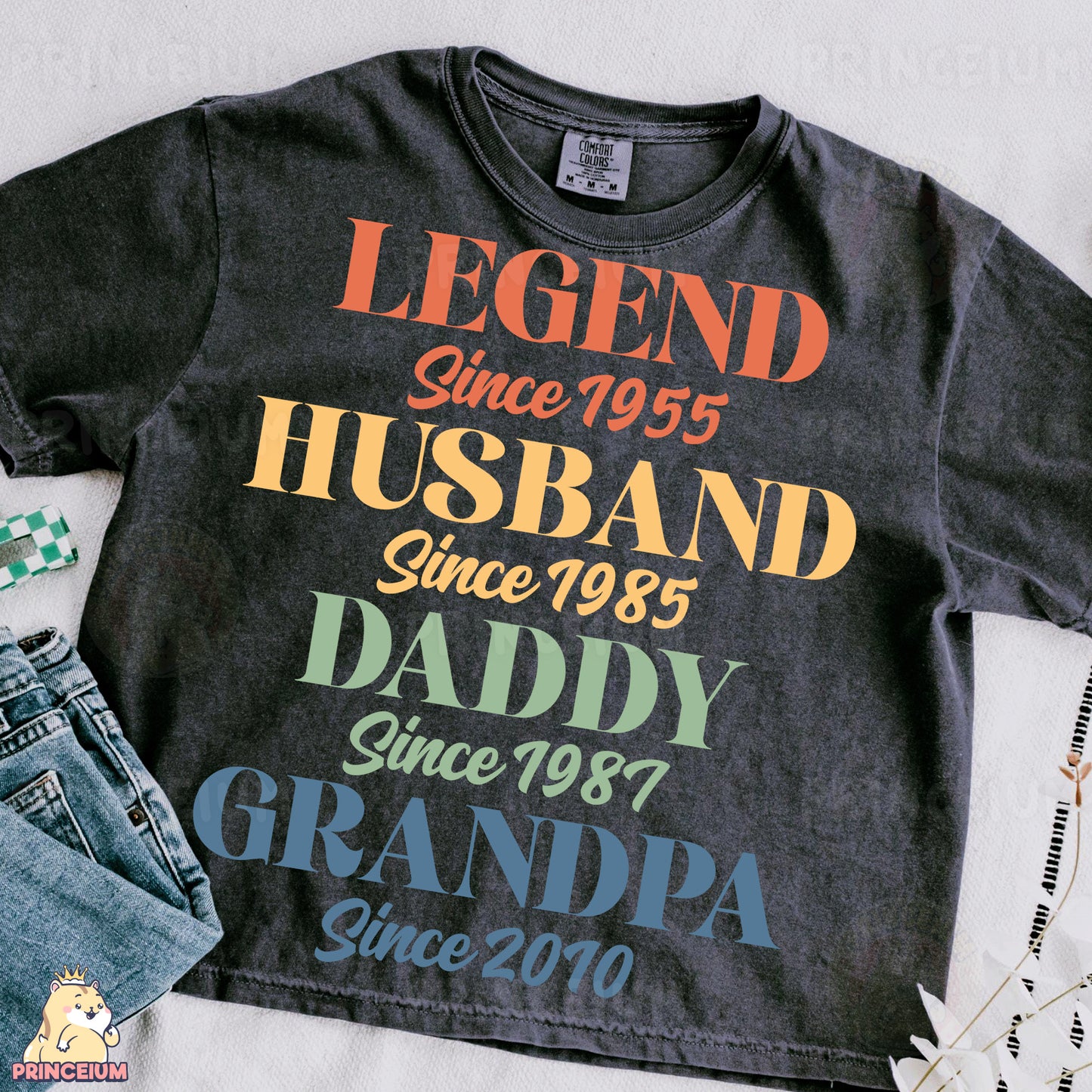 a shirt that says legend since 1953, husband since 1989, and grandpa since 2010