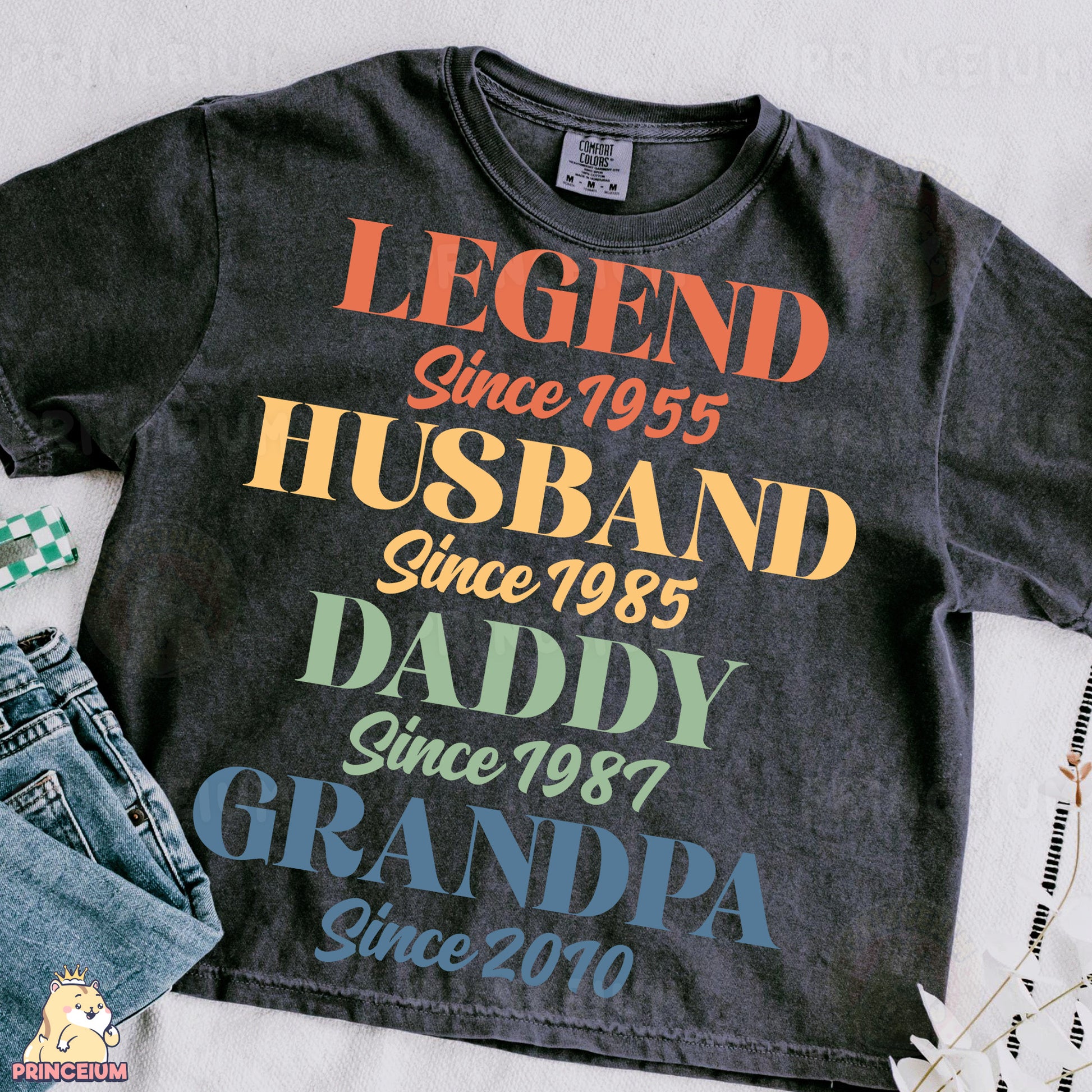 a shirt that says legend since 1953, husband since 1989, and grandpa since 2010