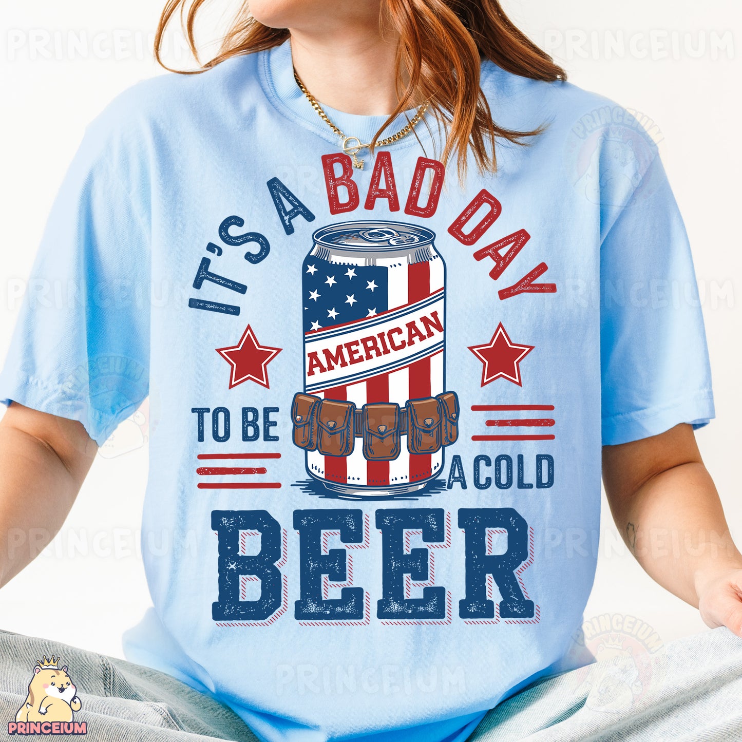 a woman wearing a t - shirt that says it's a bad day to