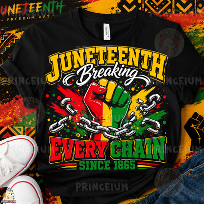 Juneteenth Breaking Every Chain Sublimation Design PNG Freedom Day 1865 Digital Download