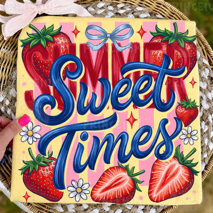 Sweet Summer Times PNG, Strawberry Summer Shirt Design, Cute Coquette Sublimation Graphic