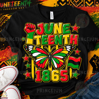 Juneteenth Butterfly Breaking Chains Sublimation Design PNG Freedom Day 1865 Digital Download
