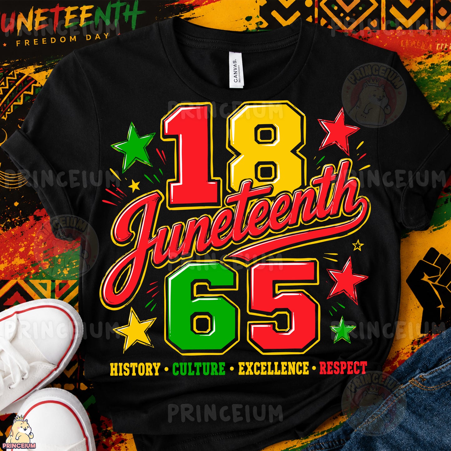 1865 Juneteenth History Culture Excellence Respect Sublimation Design PNG Freedom Day Digital Download
