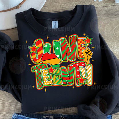 a black t - shirt with the word merry written on it