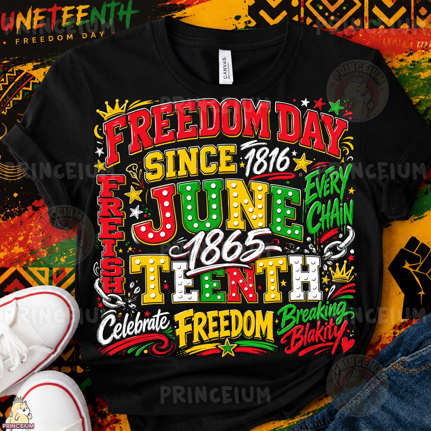 Freedom Day Juneteenth Since 1865 Sublimation Design PNG Celebrate Freedom Digital Download