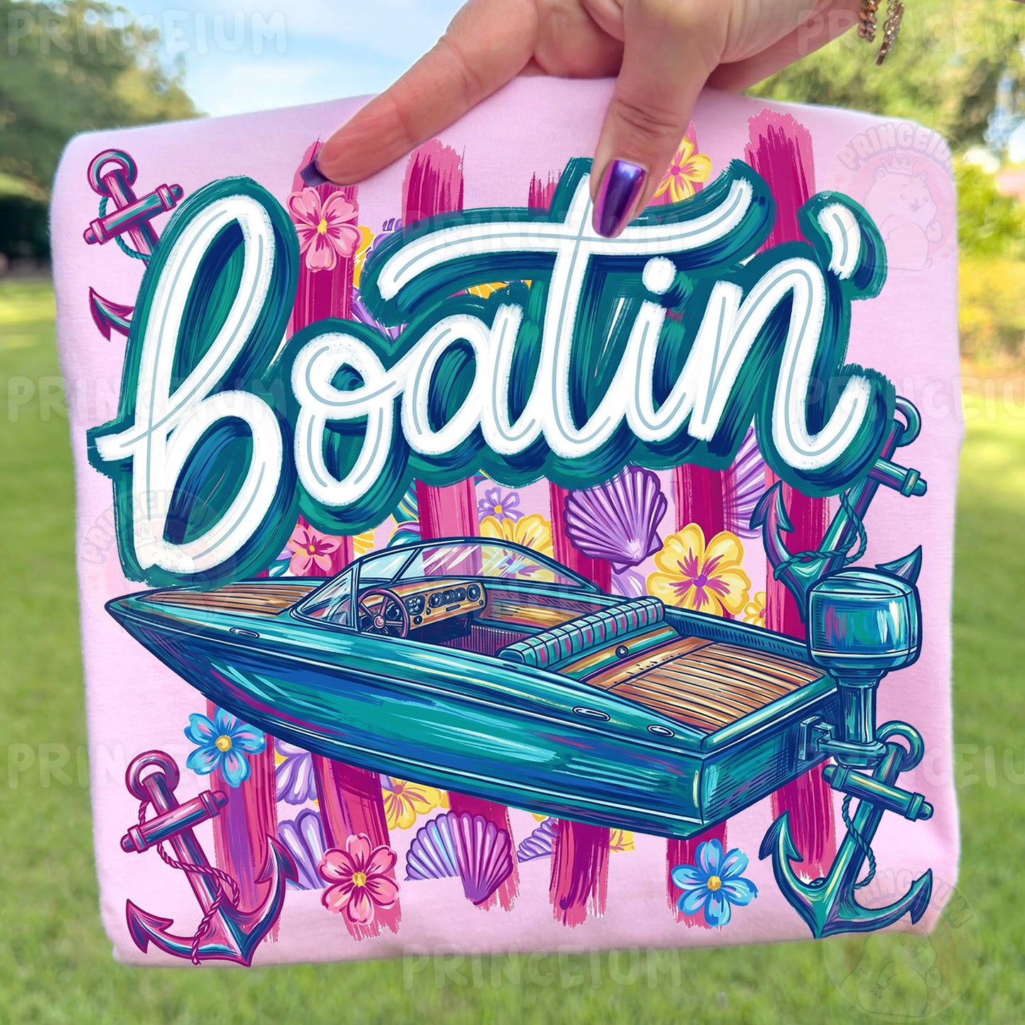 Boatin’ Sublimation Design PNG | Nautical Boat Summer Digital Download