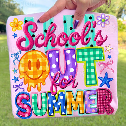 School's Out For Summer Sublimation Design PNG | Smiley Face Summer Digital Download