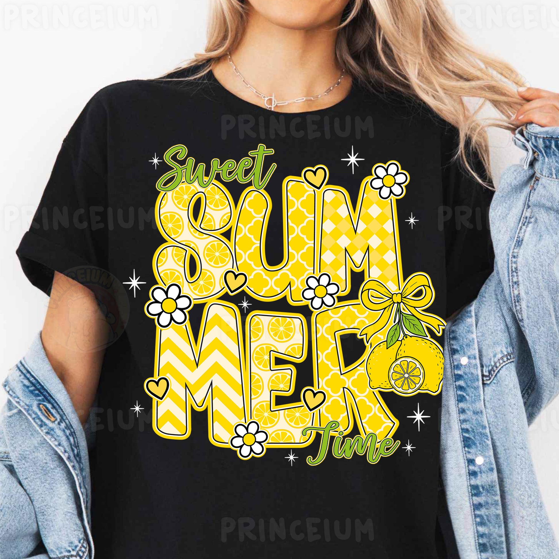 a woman wearing a t - shirt that says sweet summer