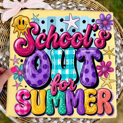 School’s Out For Summer PNG, Summer Vacation Shirt Design, Retro Teacher Sublimation