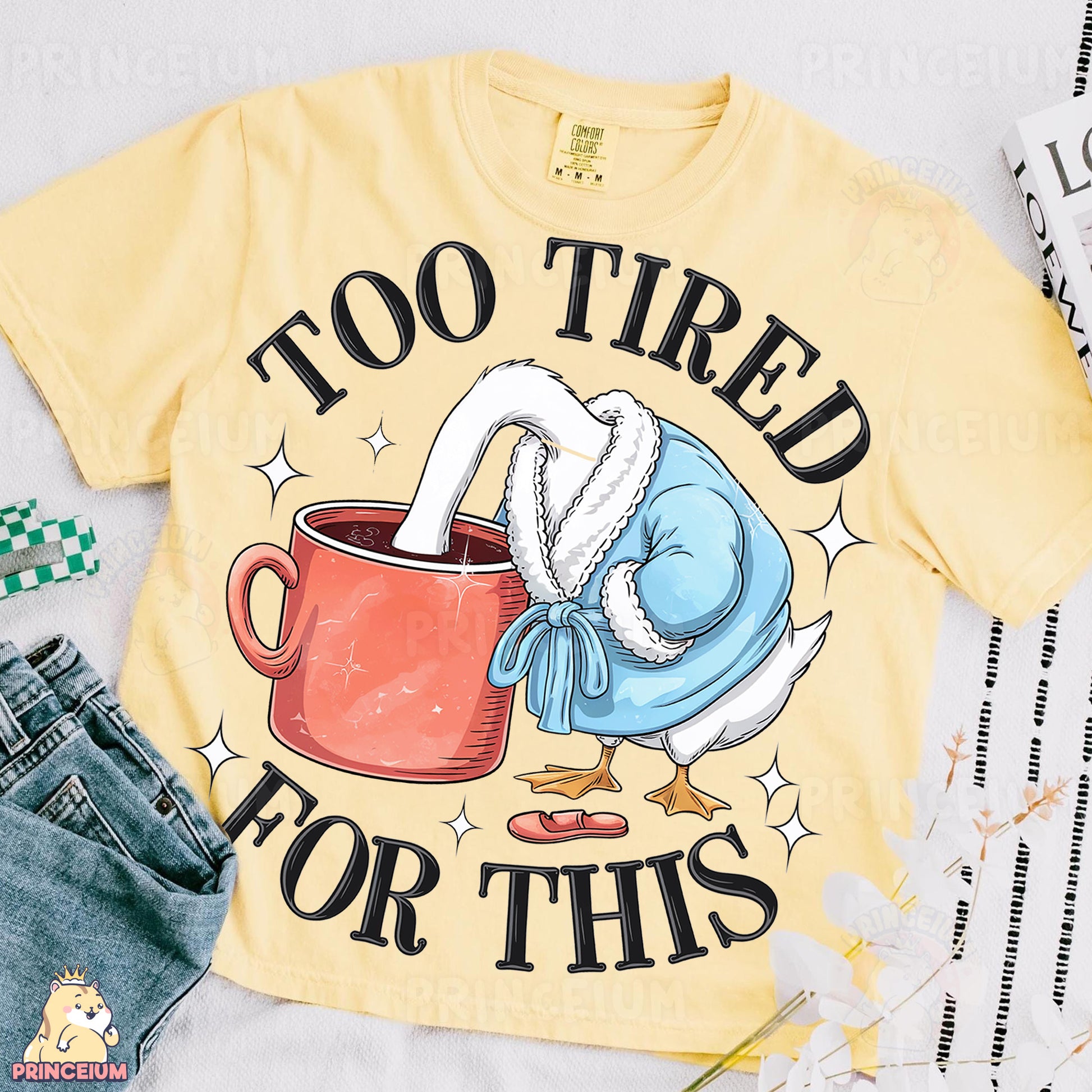 a t - shirt that says too tired for this